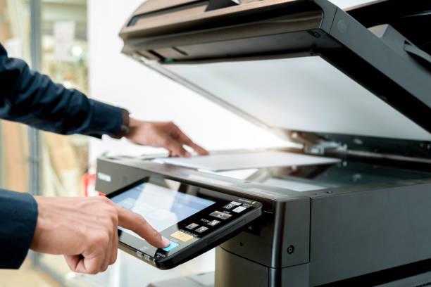 p2 Hand use copier or photocopier or photocopy machine office equipment workplace for scanner or scanning document or printer for printing paperwork hard copy duplicate Xerox service maintenance repair.