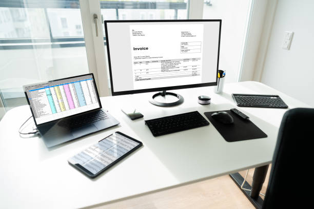 Electronic Invoice In Chartered Accountant Software Laptop Computer Electronic Invoice In Chartered Accountant Software Laptop Computer